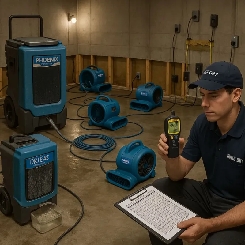 Structural Drying and Dehumidification process in Olmsted County, MN